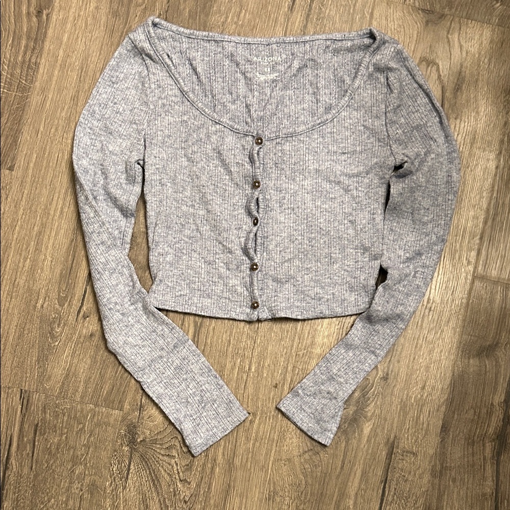 Arizona Jean Company Gray Ribbed Crop Top